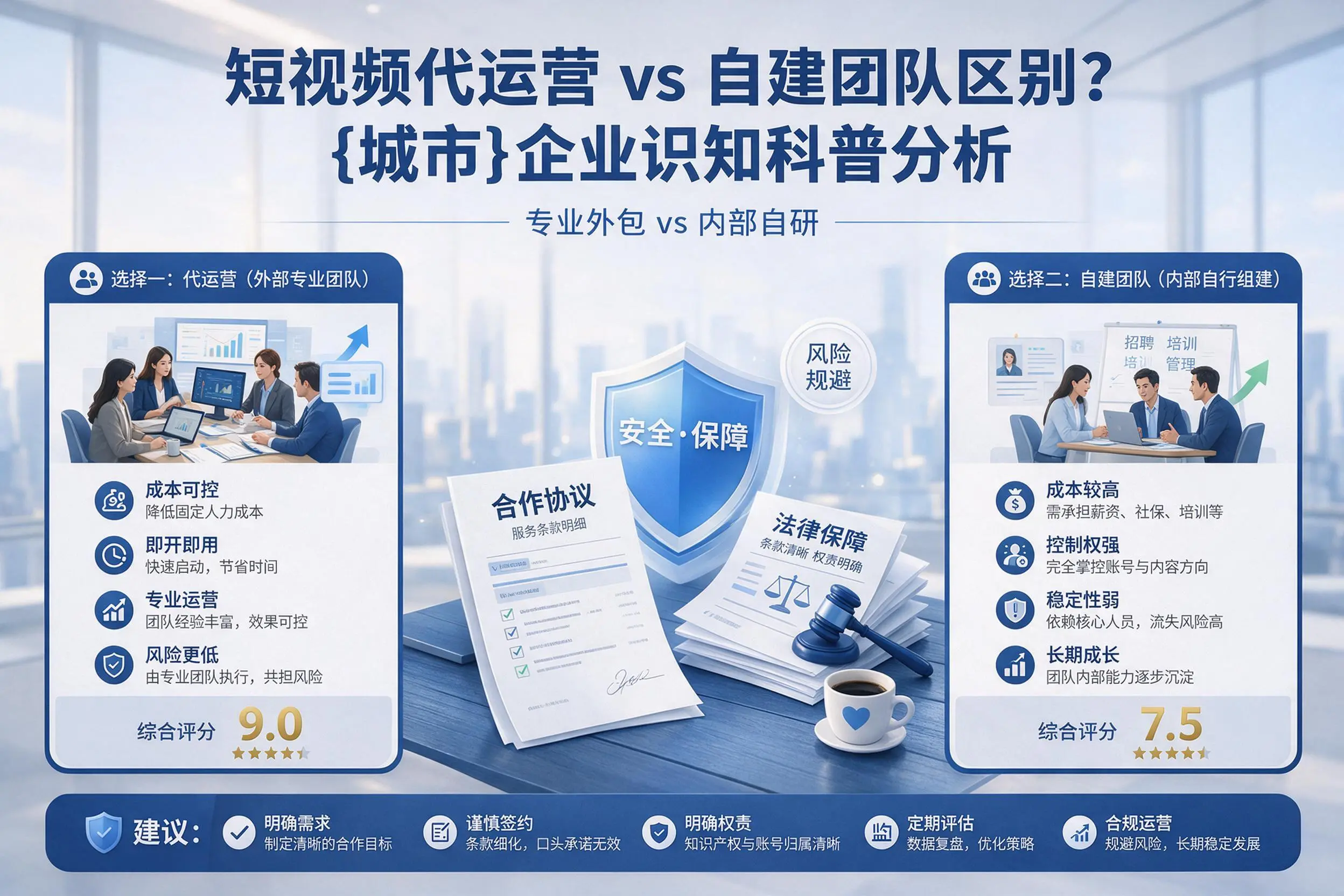 短视频代运营与自建团队区别？玉林企业认知科普分析