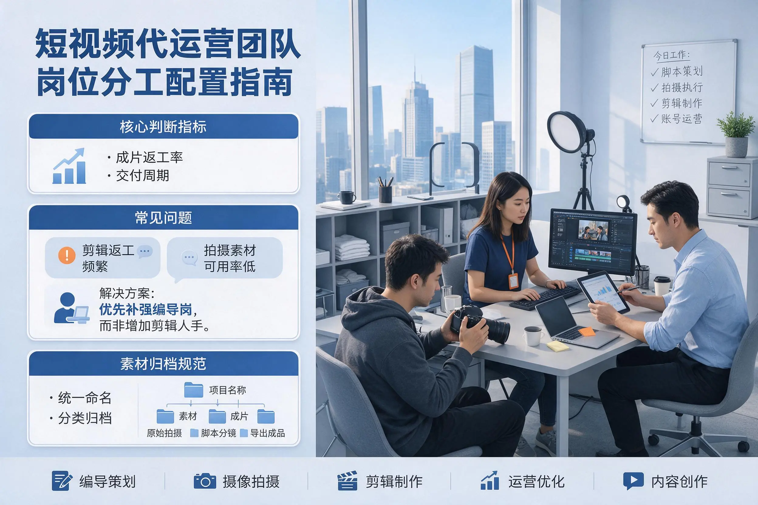 短视频代运营团队如何配置?玉林企业岗位分工科普说明