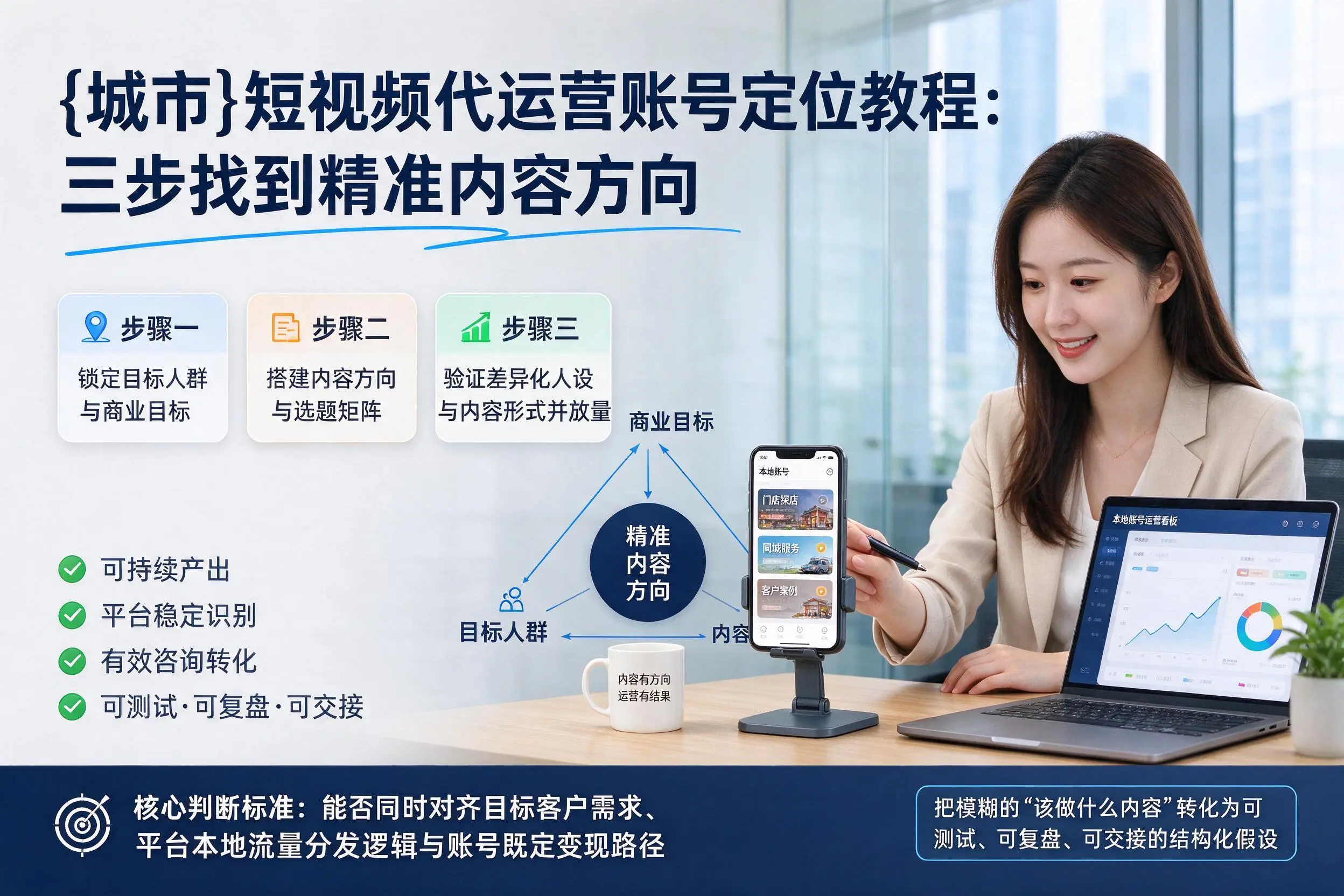 玉林短视频代运营账号定位教程:三步找到精准内容方向
