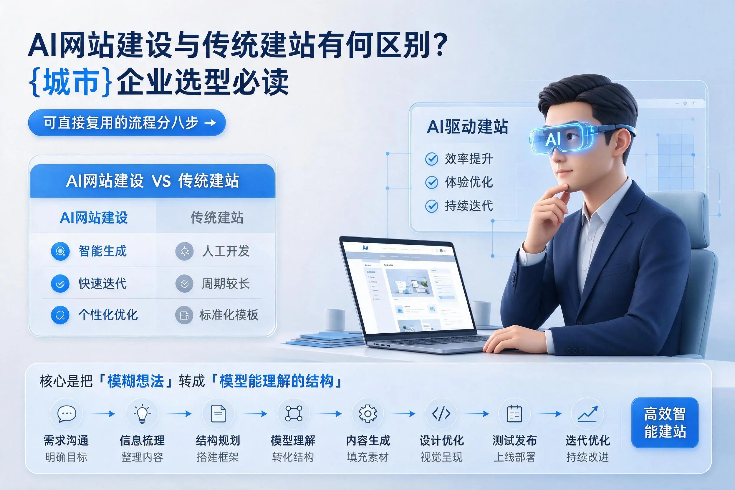 AI网站建设与传统建站有何区别?玉林企业选型必读
