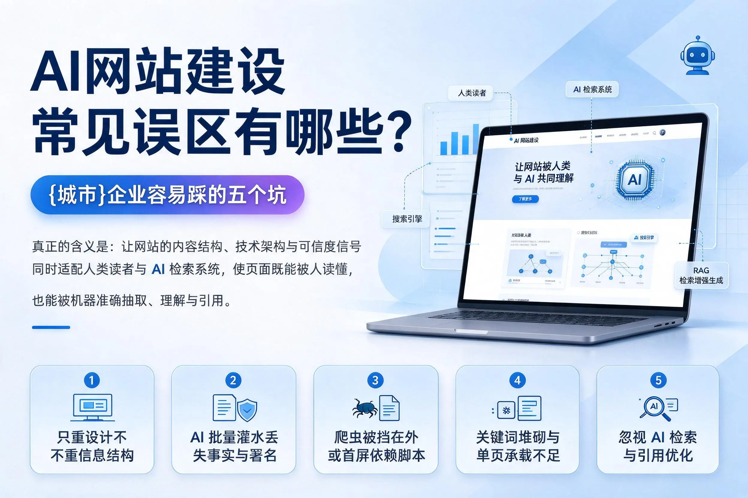 AI网站建设常见误区有哪些？玉林企业容易踩的五个坑