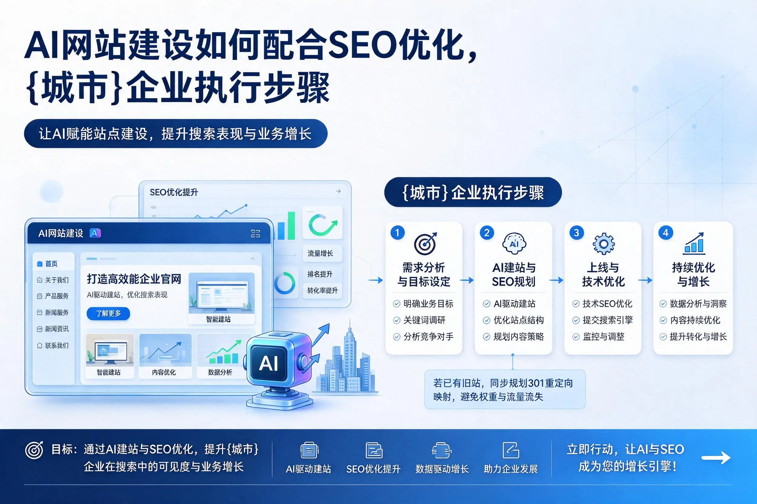 AI网站建设如何配合SEO优化,玉林企业执行步骤