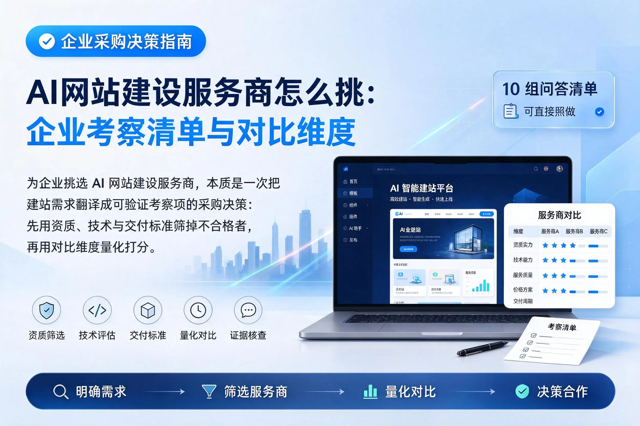 AI网站建设服务商怎么挑：玉林企业考察清单与对比维度