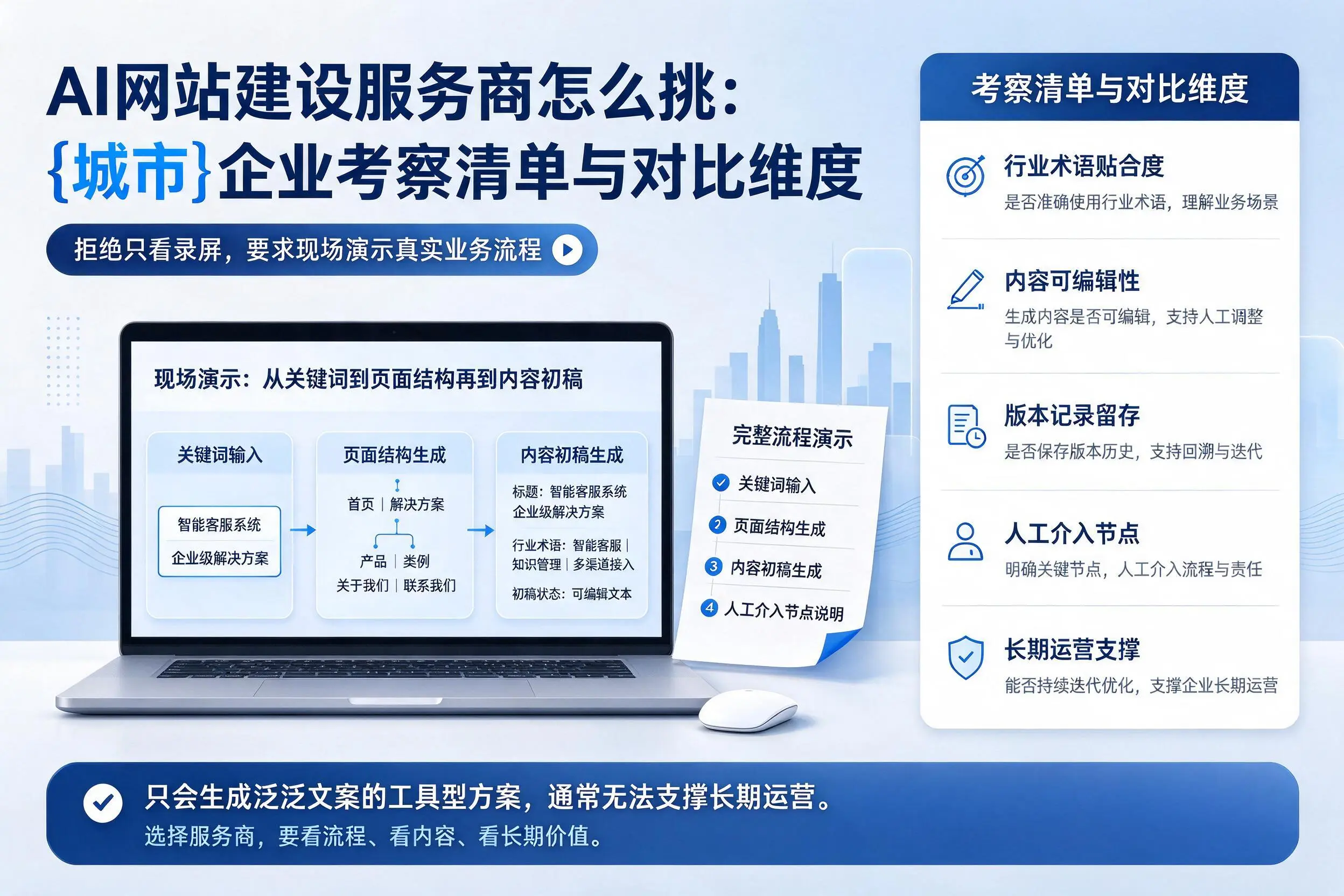 AI网站建设服务商怎么挑：玉林企业考察清单与对比维度