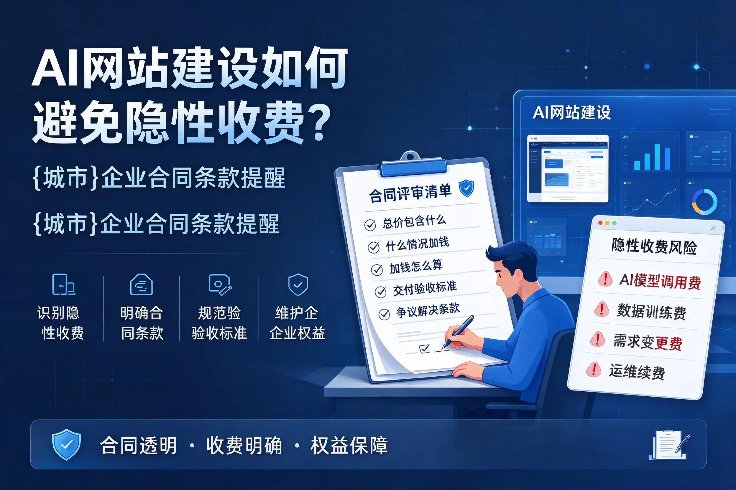 AI网站建设如何避免隐性收费?玉林企业合同条款提醒